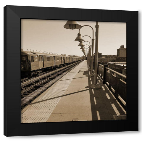 Bronx Trains 3 Black Modern Wood Framed Art Print with Double Matting by Phillip, Jamie