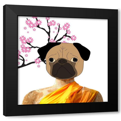 Dog Monk Black Modern Wood Framed Art Print by Phillip, Jamie