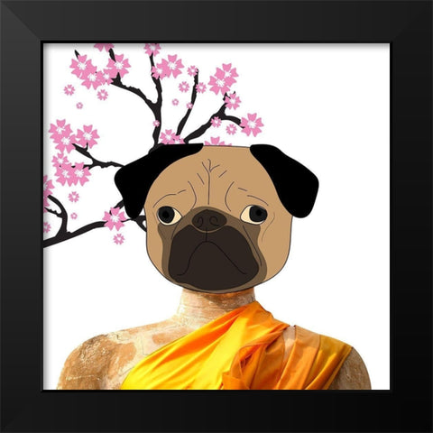 Dog Monk Black Modern Wood Framed Art Print by Phillip, Jamie