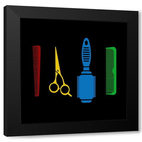 Hair 2 Black Modern Wood Framed Art Print by Phillip, Jamie