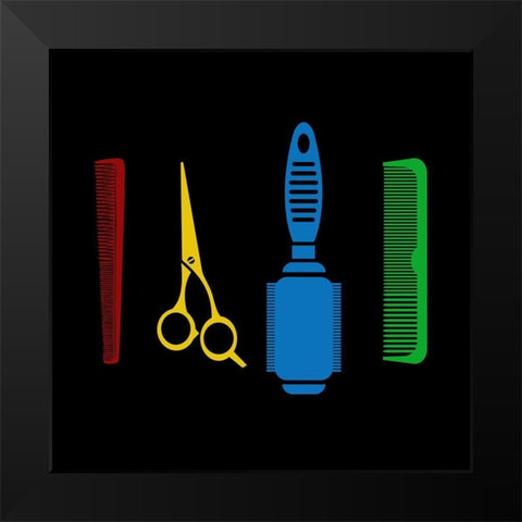 Hair 2 Black Modern Wood Framed Art Print by Phillip, Jamie