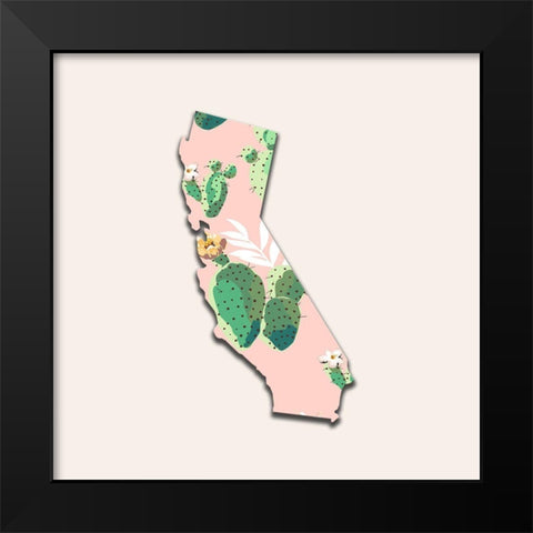 California Map Black Modern Wood Framed Art Print by Phillip, Jamie