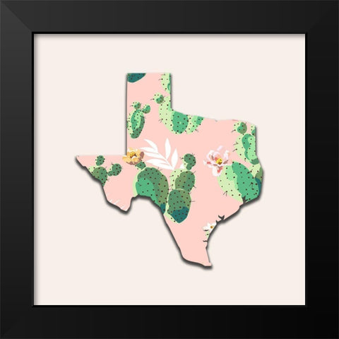 Texas Map Black Modern Wood Framed Art Print by Phillip, Jamie