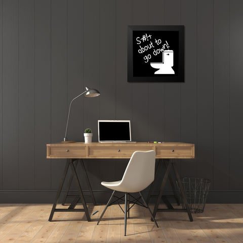 Toilet Talk 1 Black Modern Wood Framed Art Print by Phillip, Jamie