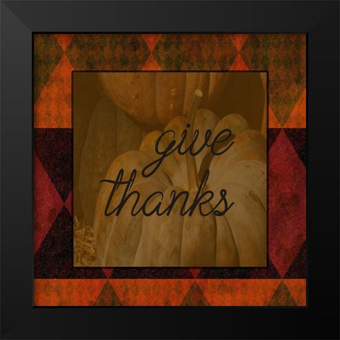 Give Thanks 2 Black Modern Wood Framed Art Print by Phillip, Jamie