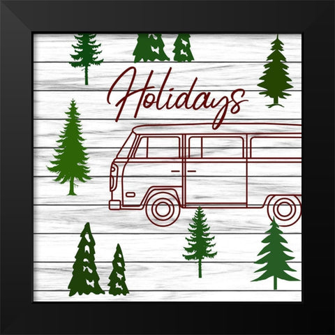 Cristmas Travels 2 Black Modern Wood Framed Art Print by Phillip, Jamie