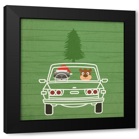 Cristmas Travels 3 Black Modern Wood Framed Art Print by Phillip, Jamie