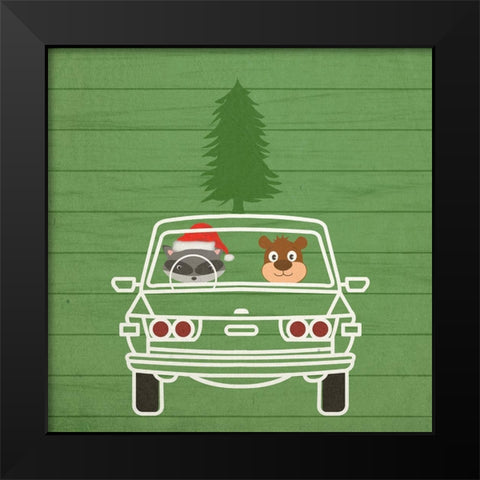 Cristmas Travels 3 Black Modern Wood Framed Art Print by Phillip, Jamie