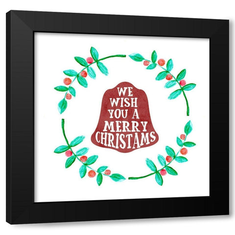 Christmas Bells Black Modern Wood Framed Art Print with Double Matting by Phillip, Jamie