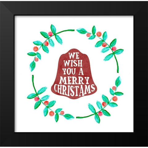 Christmas Bells Black Modern Wood Framed Art Print by Phillip, Jamie