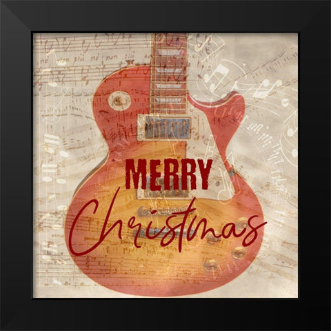 Christmas Musical Black Modern Wood Framed Art Print by Phillip, Jamie