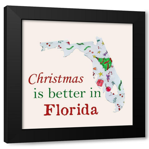 Florida Christmas Black Modern Wood Framed Art Print with Double Matting by Phillip, Jamie
