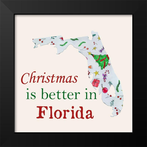 Florida Christmas Black Modern Wood Framed Art Print by Phillip, Jamie