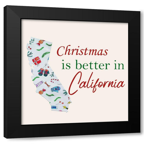 California Christmas Black Modern Wood Framed Art Print by Phillip, Jamie