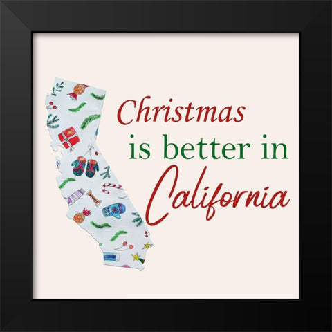California Christmas Black Modern Wood Framed Art Print by Phillip, Jamie