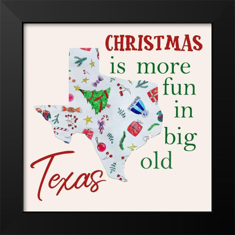 Texas Christmas Black Modern Wood Framed Art Print by Phillip, Jamie
