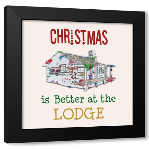 Lodge Christmas Black Modern Wood Framed Art Print by Phillip, Jamie