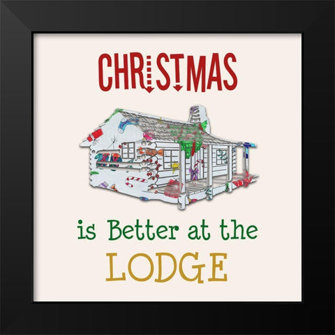 Lodge Christmas Black Modern Wood Framed Art Print by Phillip, Jamie