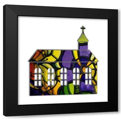 Church Black Modern Wood Framed Art Print with Double Matting by Phillip, Jamie