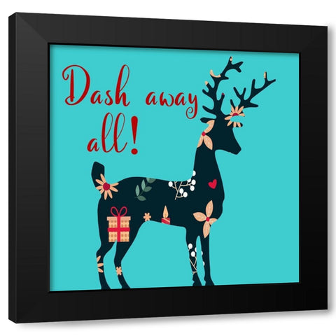 Dash Away All Black Modern Wood Framed Art Print by Phillip, Jamie