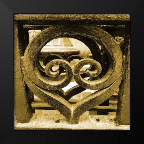 Golden Iron Gate Black Modern Wood Framed Art Print by Phillip, Jamie