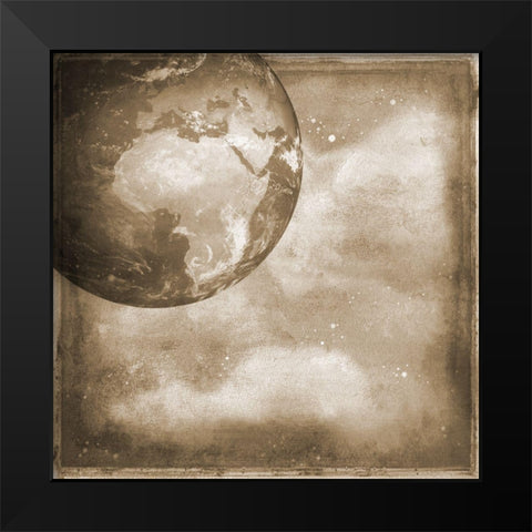 The World Black Modern Wood Framed Art Print by Phillip, Jamie