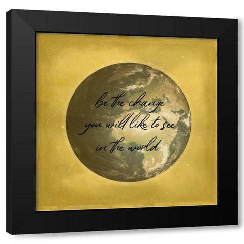 The World 2 Black Modern Wood Framed Art Print with Double Matting by Phillip, Jamie