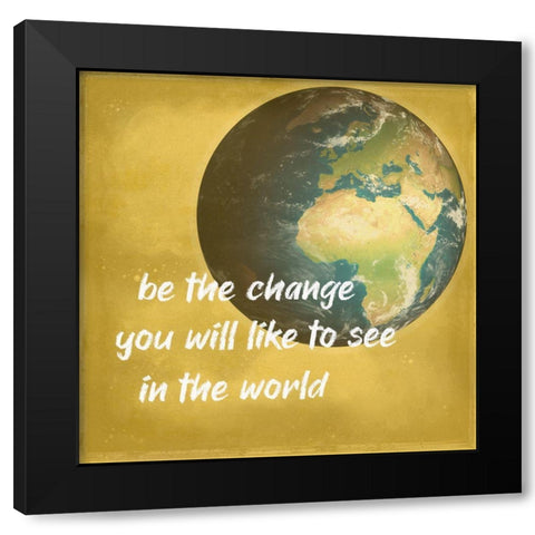 The World 3 Black Modern Wood Framed Art Print with Double Matting by Phillip, Jamie