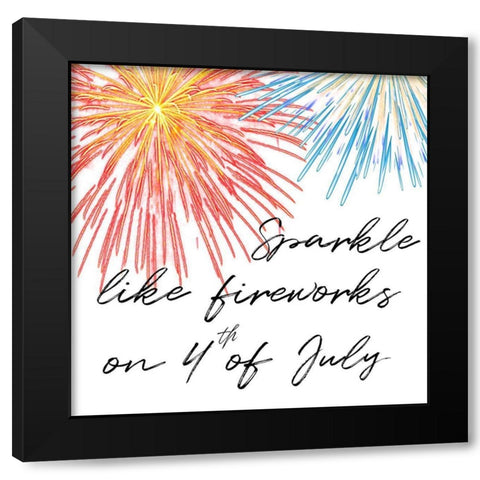 Fireworks Black Modern Wood Framed Art Print by Phillip, Jamie