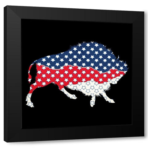 American Bison Black Modern Wood Framed Art Print with Double Matting by Phillip, Jamie