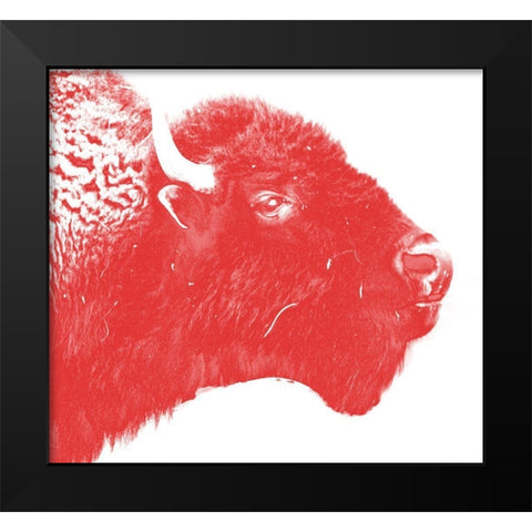 Colored Bison Black Modern Wood Framed Art Print by Phillip, Jamie