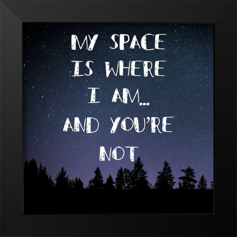 My Space Black Modern Wood Framed Art Print by Phillip, Jamie