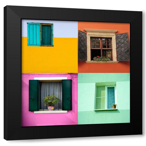 Windows Black Modern Wood Framed Art Print with Double Matting by Phillip, Jamie