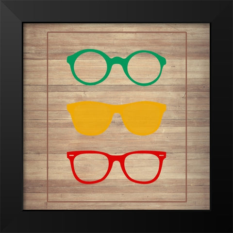 Eye Glasses 1 Black Modern Wood Framed Art Print by Phillip, Jamie