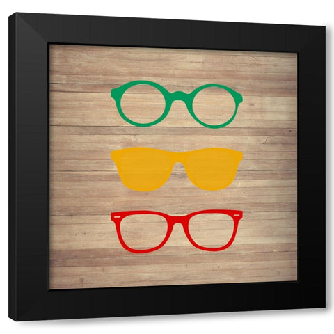 Eye Glasses 2 Black Modern Wood Framed Art Print by Phillip, Jamie
