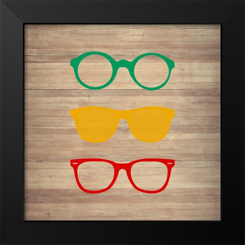 Eye Glasses 2 Black Modern Wood Framed Art Print by Phillip, Jamie