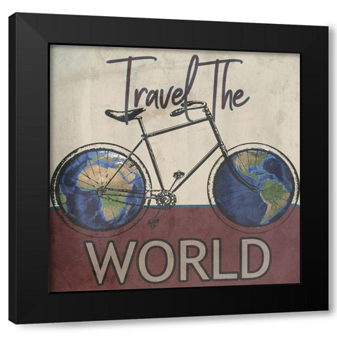 World Tour Black Modern Wood Framed Art Print with Double Matting by Phillip, Jamie
