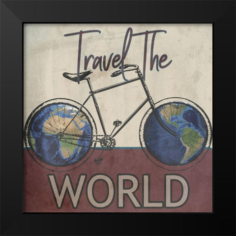 World Tour Black Modern Wood Framed Art Print by Phillip, Jamie