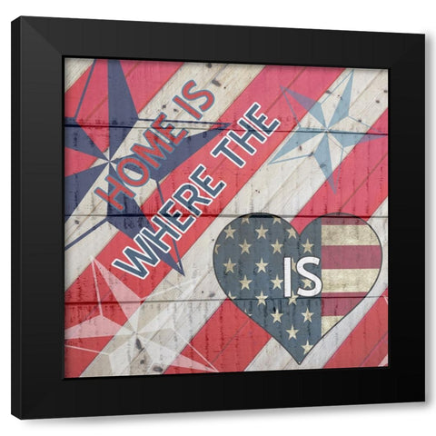 Amrican Heart Black Modern Wood Framed Art Print by Phillip, Jamie