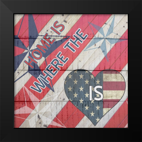 Amrican Heart Black Modern Wood Framed Art Print by Phillip, Jamie