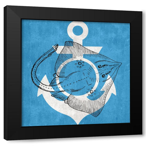 Blue Sea Black Modern Wood Framed Art Print by Phillip, Jamie