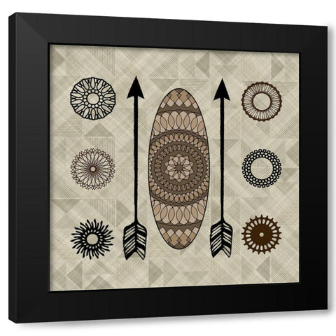 Tribal Moment 1 Black Modern Wood Framed Art Print by Phillip, Jamie