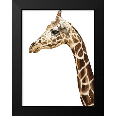 Giraffe Black Modern Wood Framed Art Print by Urban Road