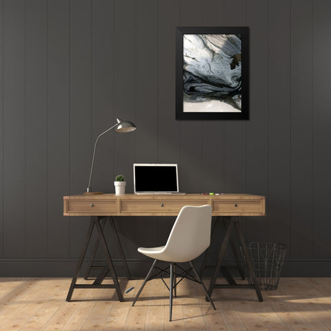 Vesuvius Black Modern Wood Framed Art Print by Urban Road