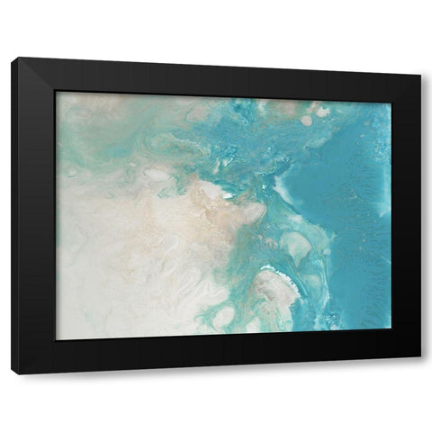 Blue Marble Black Modern Wood Framed Art Print by Urban Road