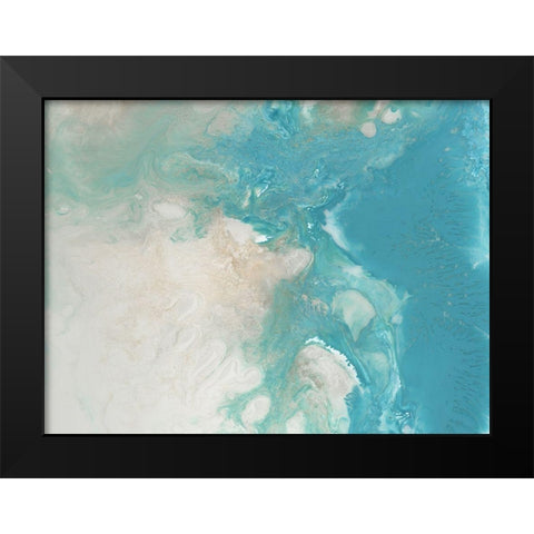 Blue Marble Black Modern Wood Framed Art Print by Urban Road