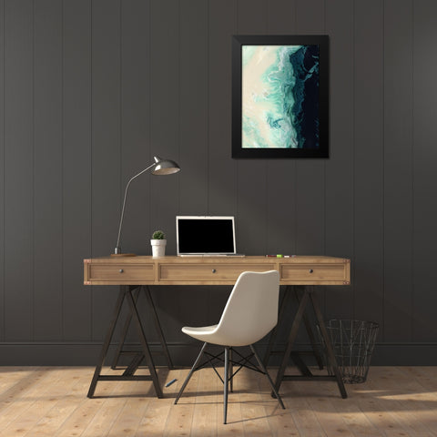 Seaquake Black Modern Wood Framed Art Print by Urban Road