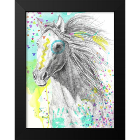 War Pony Black Modern Wood Framed Art Print by Urban Road