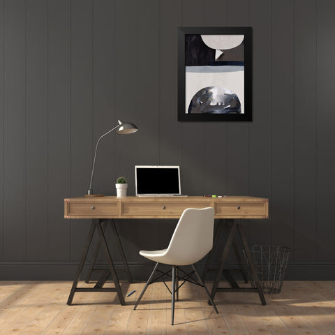 Lone Wolf II Black Modern Wood Framed Art Print by Urban Road