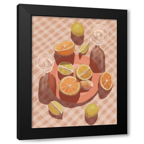 Slice of Orange Black Modern Wood Framed Art Print with Double Matting by Urban Road
